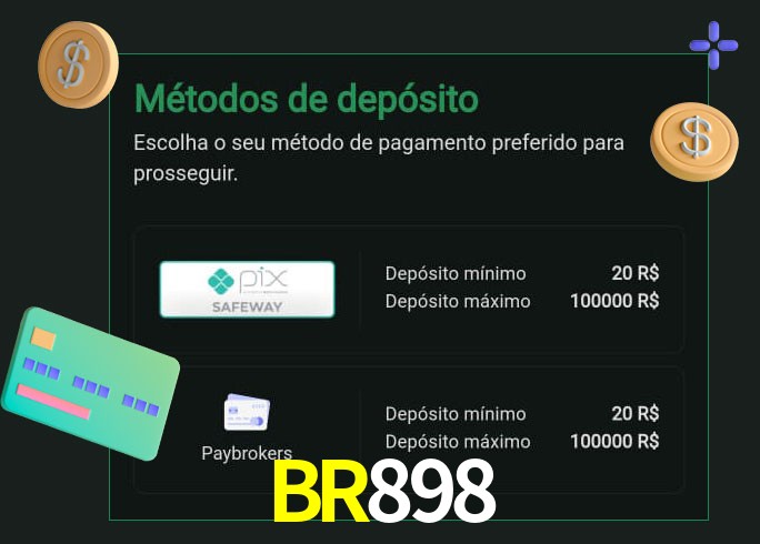 O cassino BR898 oferece uma grande variedade de métodos de pagamento
